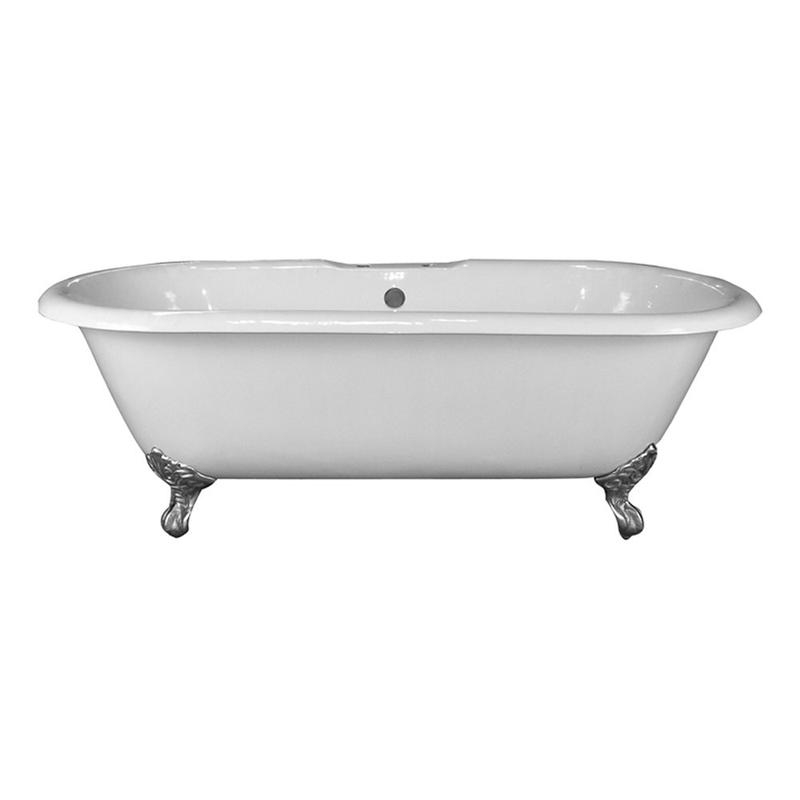 CAST IRON DOUBLE ROLL TOP FREESTANDING TUB