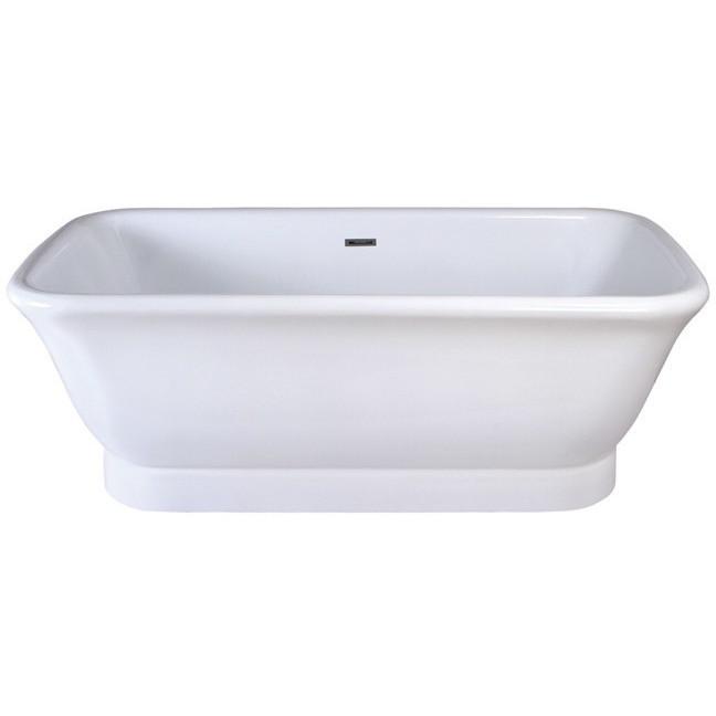 CONTEMPORARY PEDESTAL DOUBLE ENDED ACRYLIC FREESTANDING BATHTUB WITH DRAIN