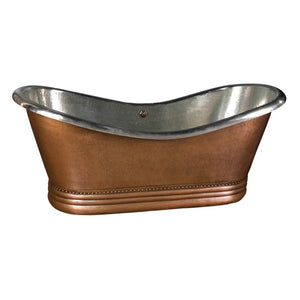 COPPER DOUBLE SLIPPER FREESTANDING TUB