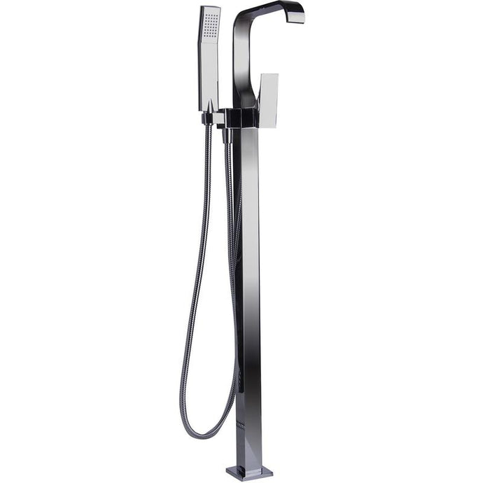 FLOOR MOUNT TUB FILLER WITH SHOWER HEAD POLISHED